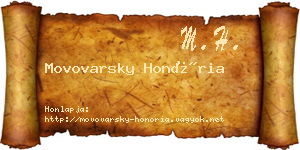 Movovarsky Honória névjegykártya